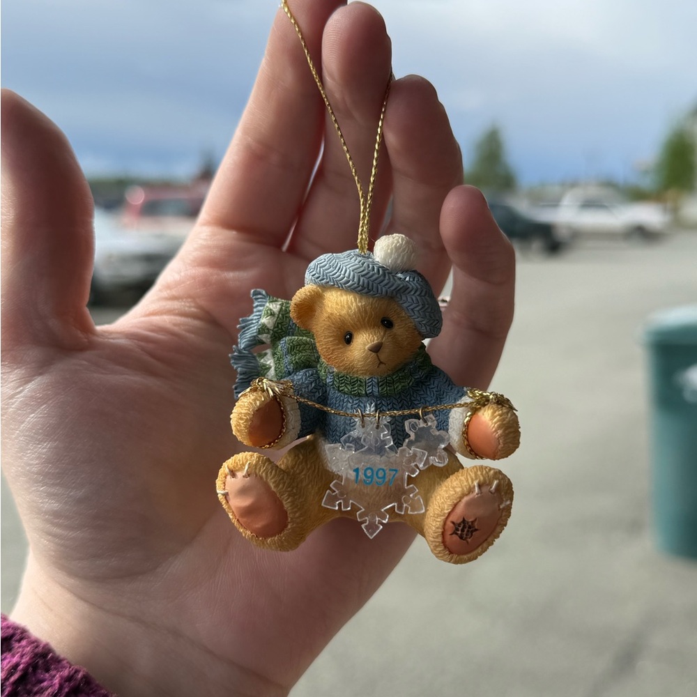 Cherished Teddies Tan and White Ornament